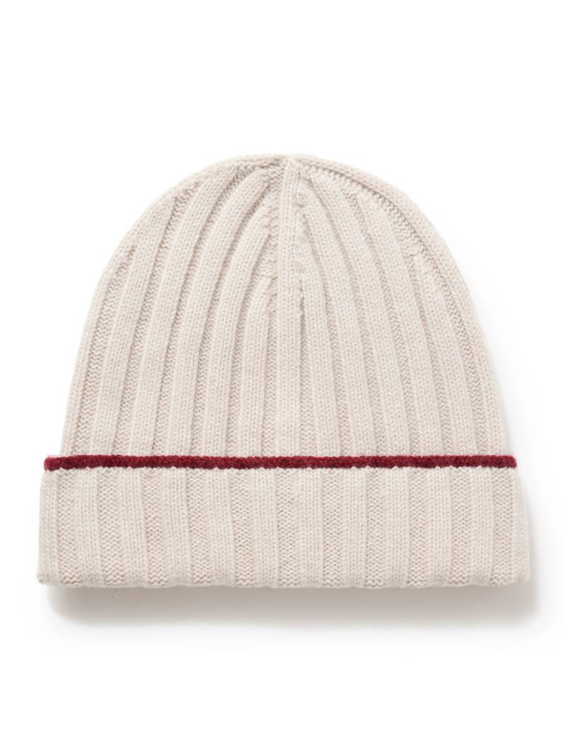 Brunello Cucinelli - Ribbed Cashmere Beanie - Men - Neutrals - M von Brunello Cucinelli