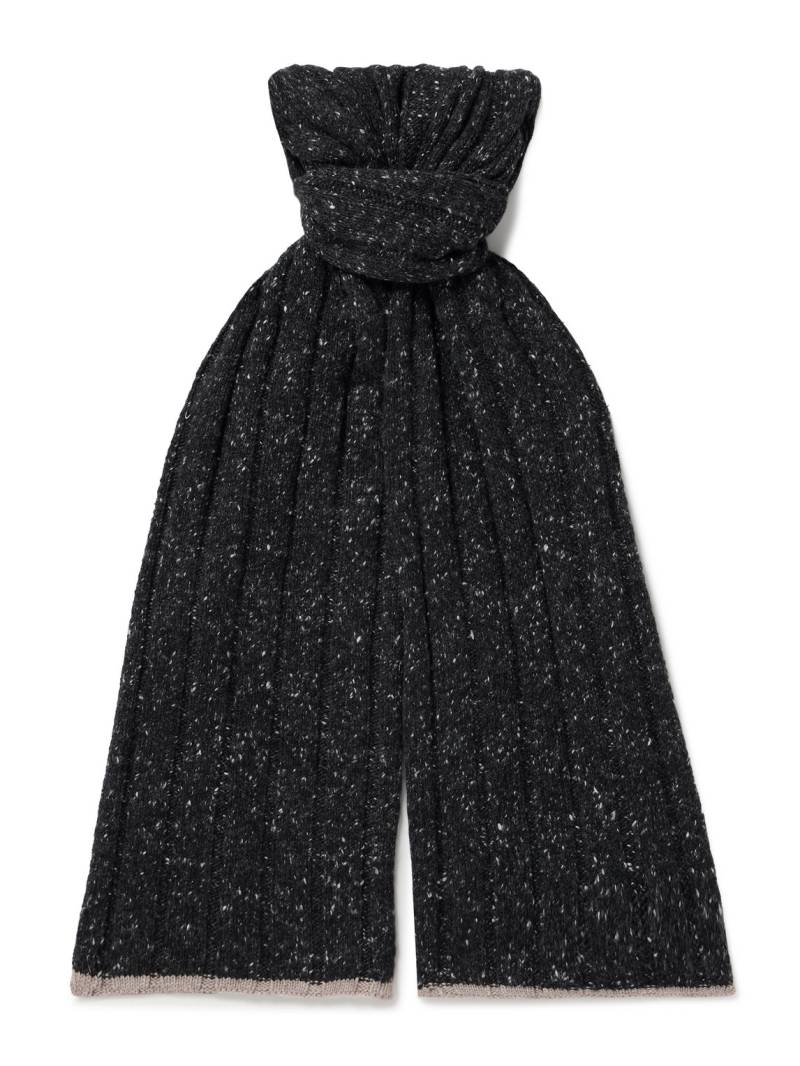 Brunello Cucinelli - Ribbed Cashmere Scarf - Men - Black von Brunello Cucinelli