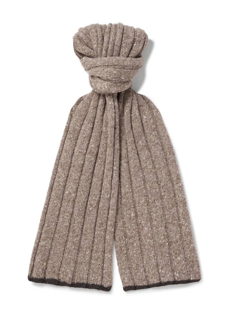 Brunello Cucinelli - Ribbed Cashmere Scarf - Men - Brown von Brunello Cucinelli