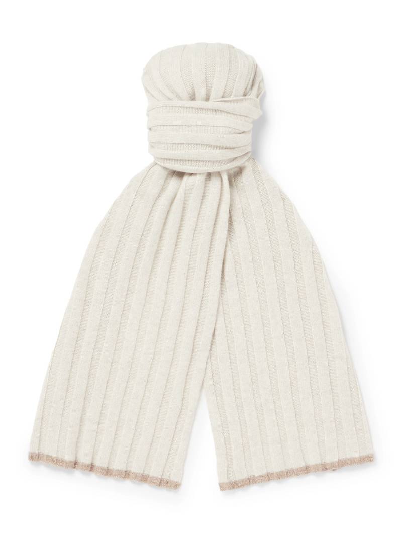 Brunello Cucinelli - Ribbed Cashmere Scarf - Men - Neutrals von Brunello Cucinelli