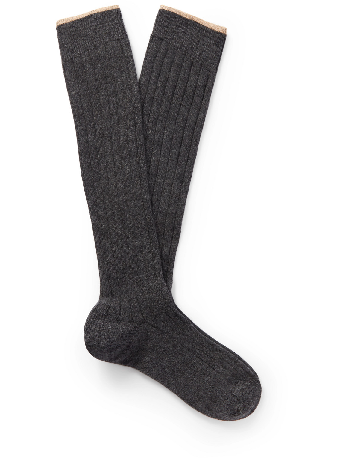 Brunello Cucinelli - Ribbed Cashmere Socks - Men - Gray - M von Brunello Cucinelli
