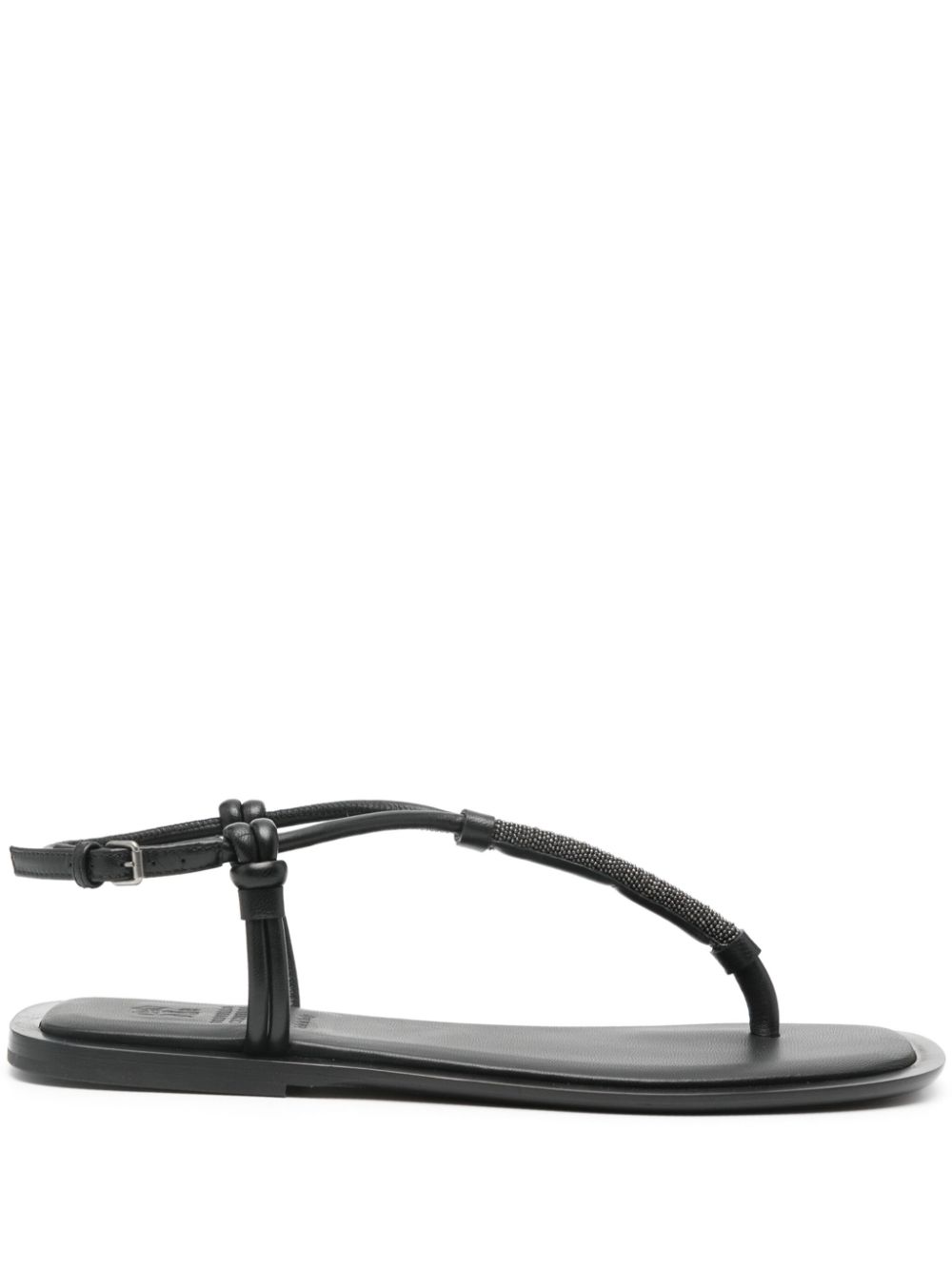 Brunello Cucinelli Sandalen mit Monili-Kette - Schwarz von Brunello Cucinelli