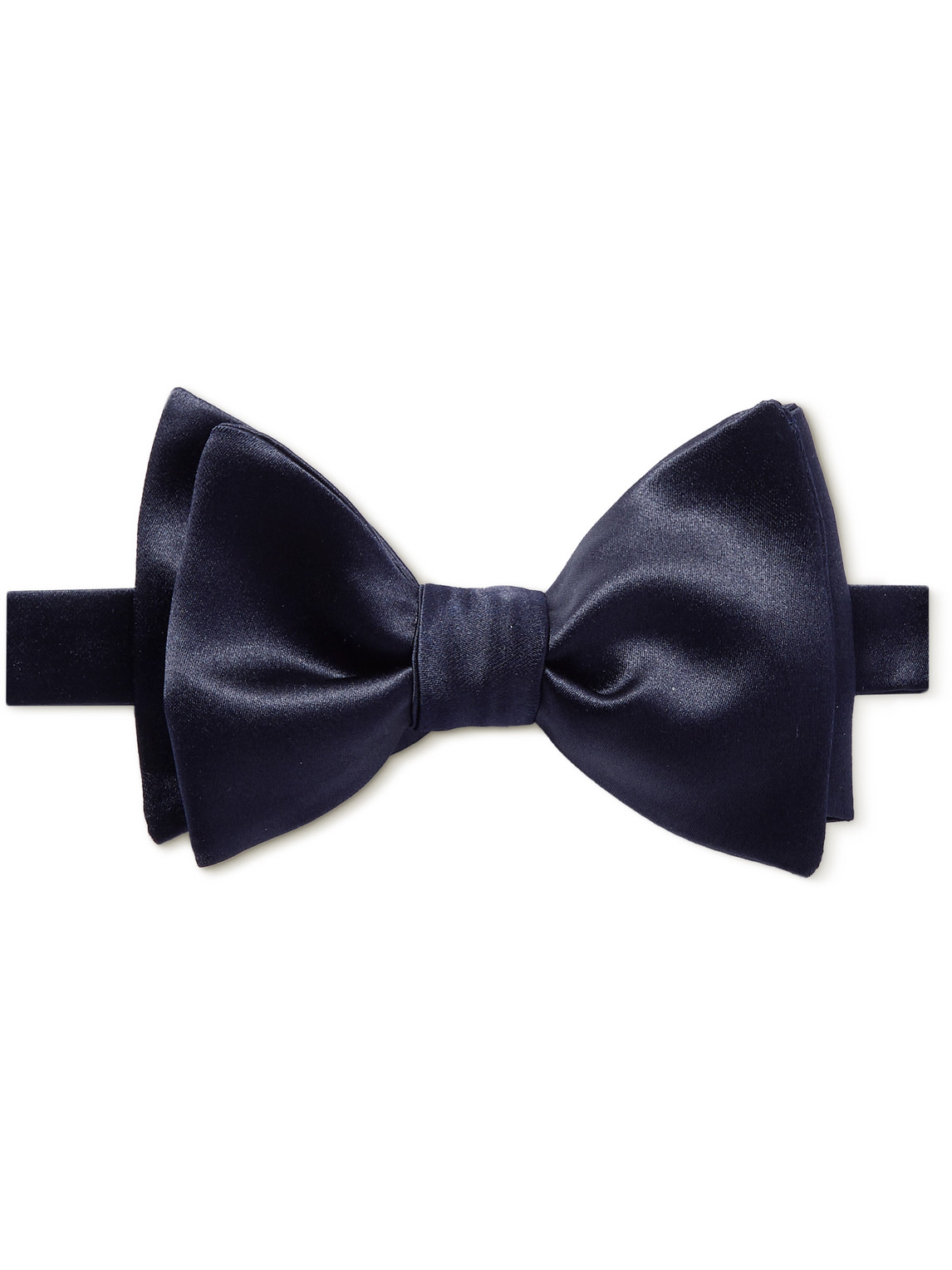 Brunello Cucinelli - Self-Tie Duchesse Cotton and Silk-Blend Satin Bow Tie - Men - Blue von Brunello Cucinelli