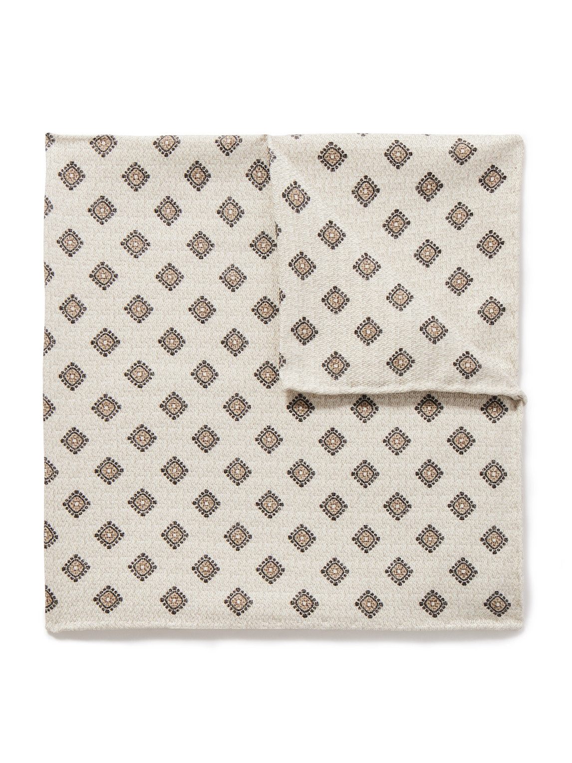 Brunello Cucinelli - Silk-Jacquard Pocket Square - Men - Neutrals von Brunello Cucinelli