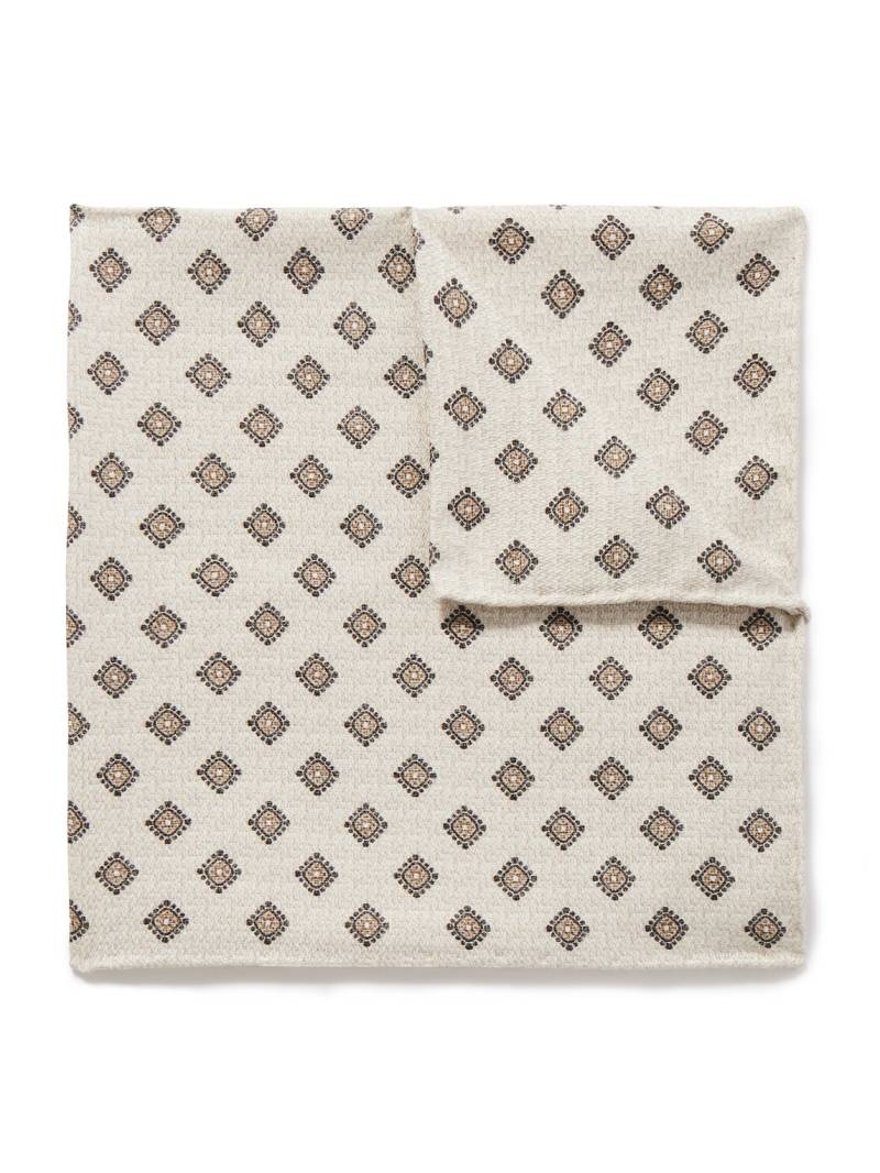 Brunello Cucinelli - Silk-Jacquard Pocket Square - Men - Neutrals von Brunello Cucinelli