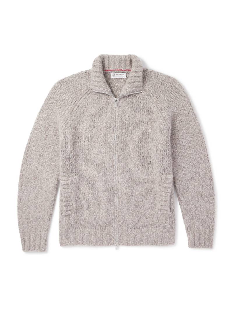 Brunello Cucinelli - Slim-Fit Alpaca-Blend Zip-Up Cardigan - Men - Neutrals - IT 52 von Brunello Cucinelli