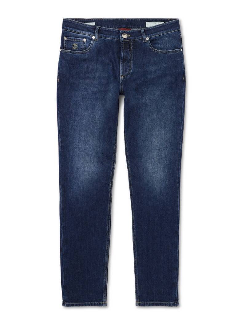 Brunello Cucinelli - Slim-Fit Straight-Leg Logo-Embroidered Jeans - Men - Blue - IT 60 Brunello Cucinelli - Slim-Fit Straight-Leg Logo-Embroidered Jeans - Men - Blue - IT 60 von Brunello Cucinelli