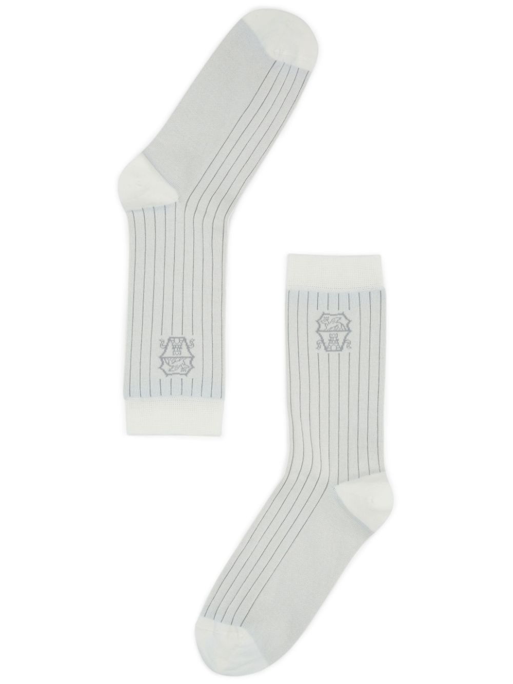 Brunello Cucinelli Socken mit Intarsien-Logo - Grau von Brunello Cucinelli