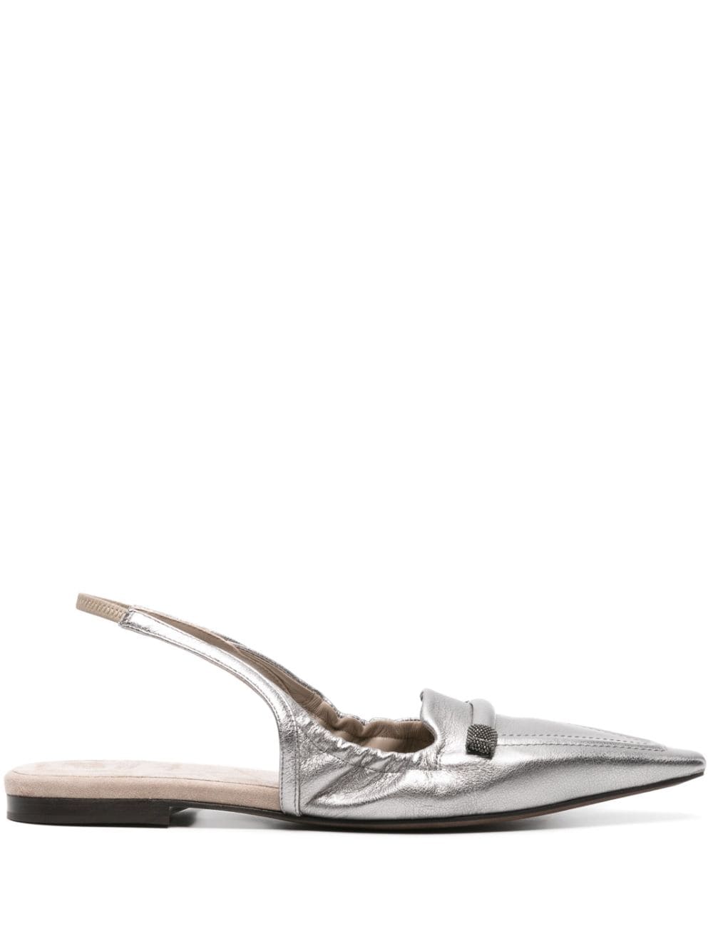 Brunello Cucinelli Spitze Slingback-Pumps - Silber von Brunello Cucinelli