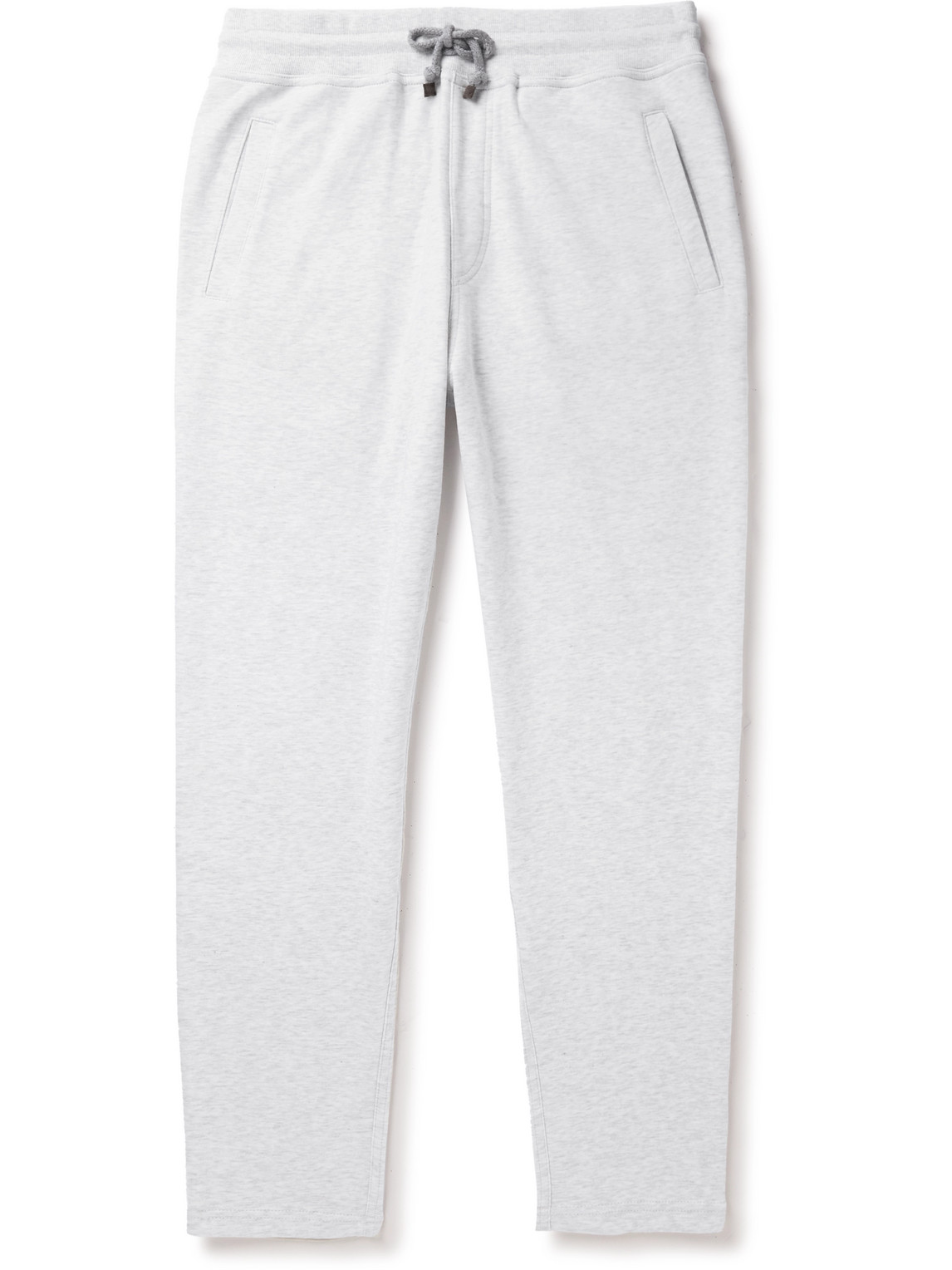 Brunello Cucinelli - Straight-Leg Cotton-Blend Jersey Sweatpants - Men - Gray - M von Brunello Cucinelli