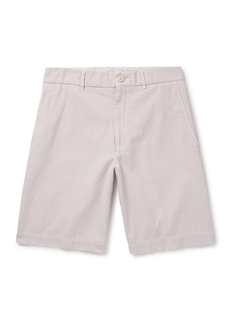 Brunello Cucinelli - Straight-Leg Cotton-Twill Bermuda Shorts - Men - Neutrals - IT 48 von Brunello Cucinelli