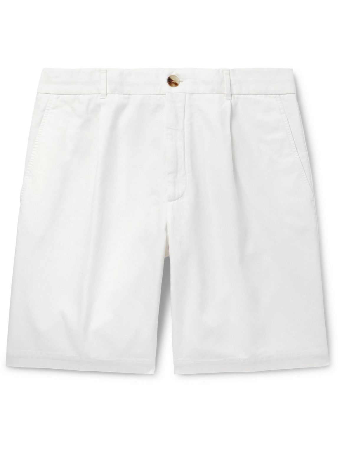Brunello Cucinelli - Straight-Leg Cotton-Twill Shorts - Men - White - IT 48 von Brunello Cucinelli