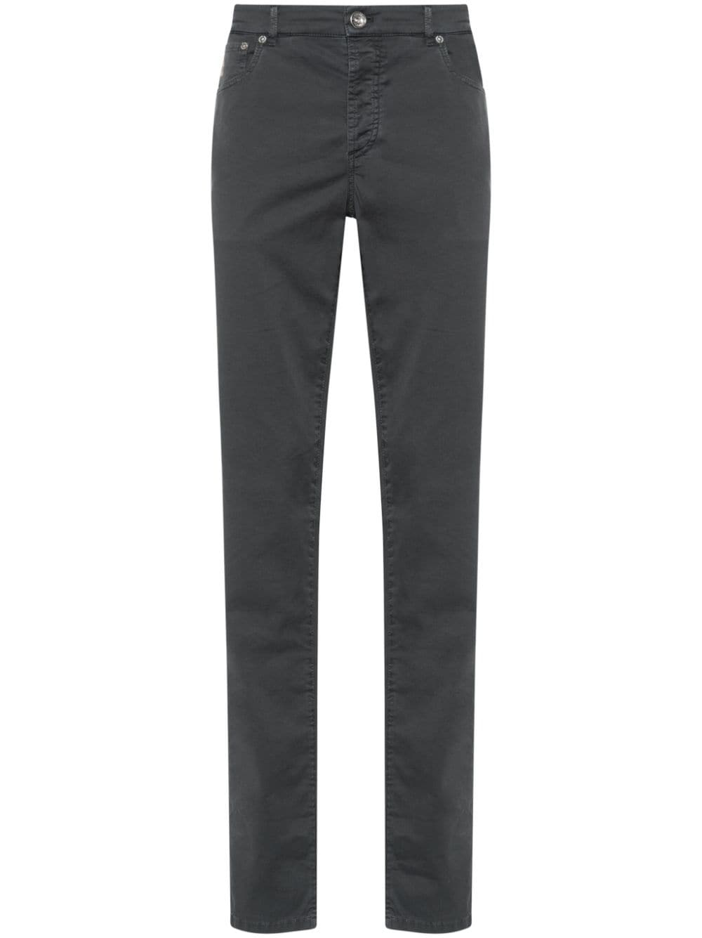 Brunello Cucinelli Straight-Leg-Hose mit Logo-Stickerei - Grau von Brunello Cucinelli