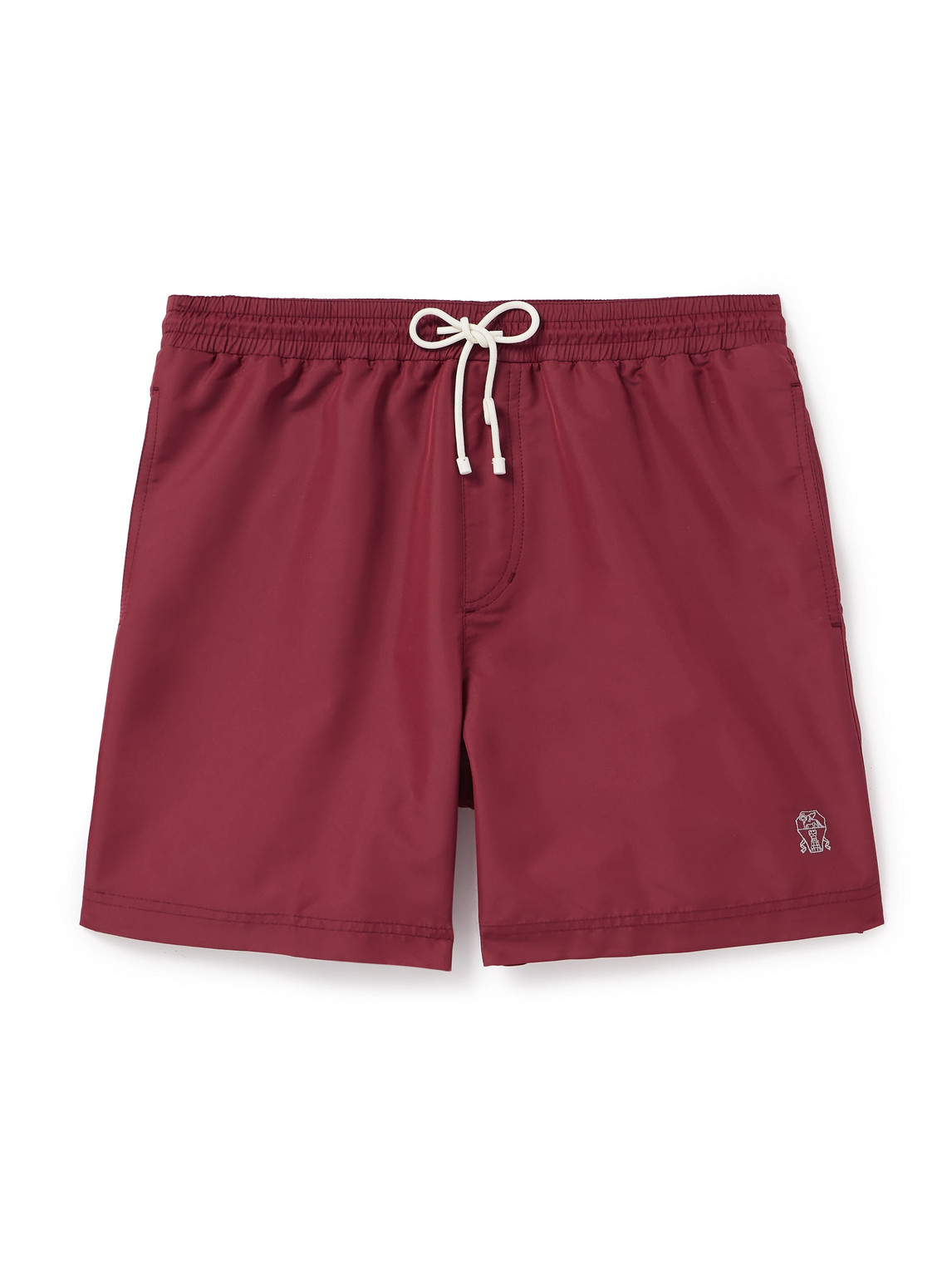 Brunello Cucinelli - Straight-Leg Mid-Length Logo-Embroidered Swim Shorts - Men - Red - XXL Brunello Cucinelli - Straight-Leg Mid-Length Logo-Embroidered Swim Shorts - Men - Red - XXL von Brunello Cucinelli