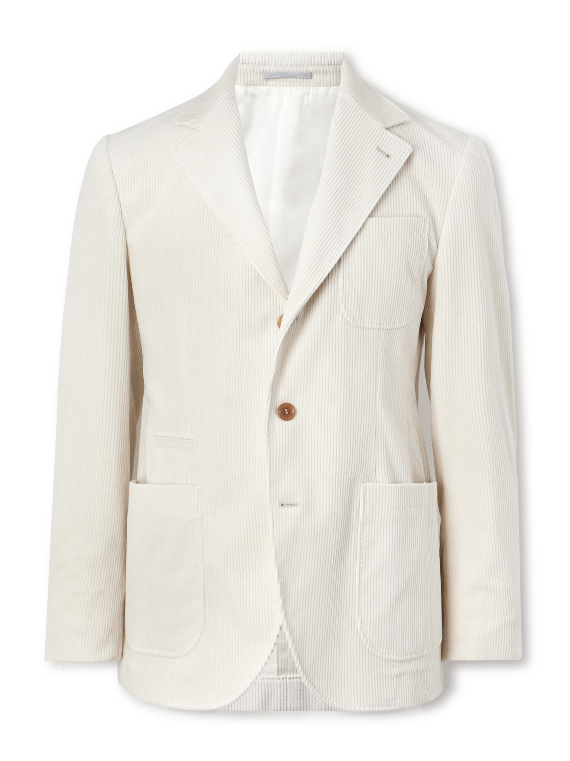 Brunello Cucinelli - Stretch Cotton and Cashmere-Blend Corduroy Blazer - Men - White - IT 56 von Brunello Cucinelli