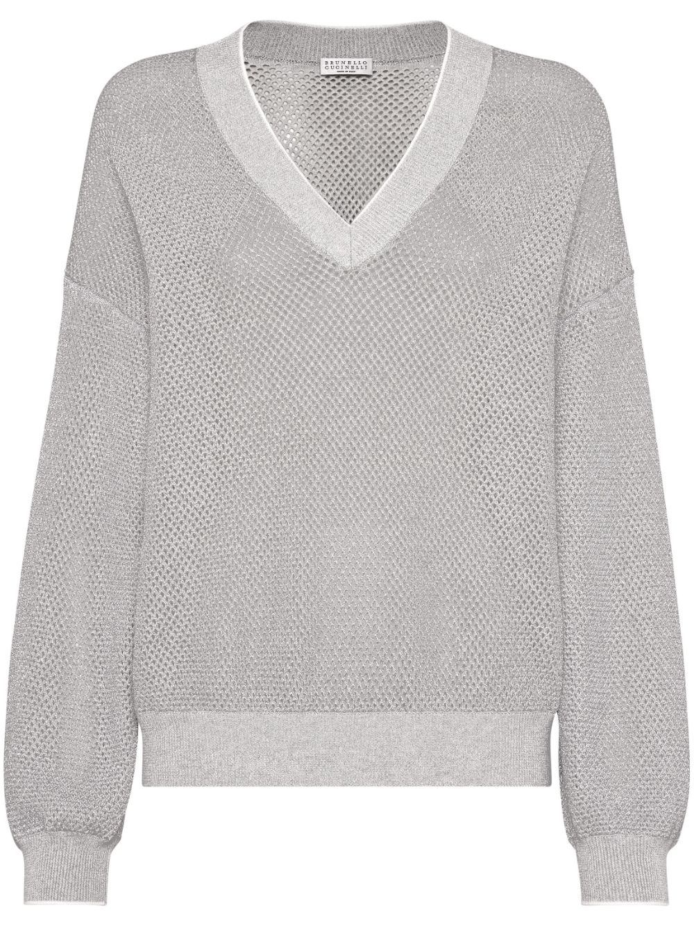 Brunello Cucinelli Strickpullover mit V-Ausschnitt - Grau von Brunello Cucinelli