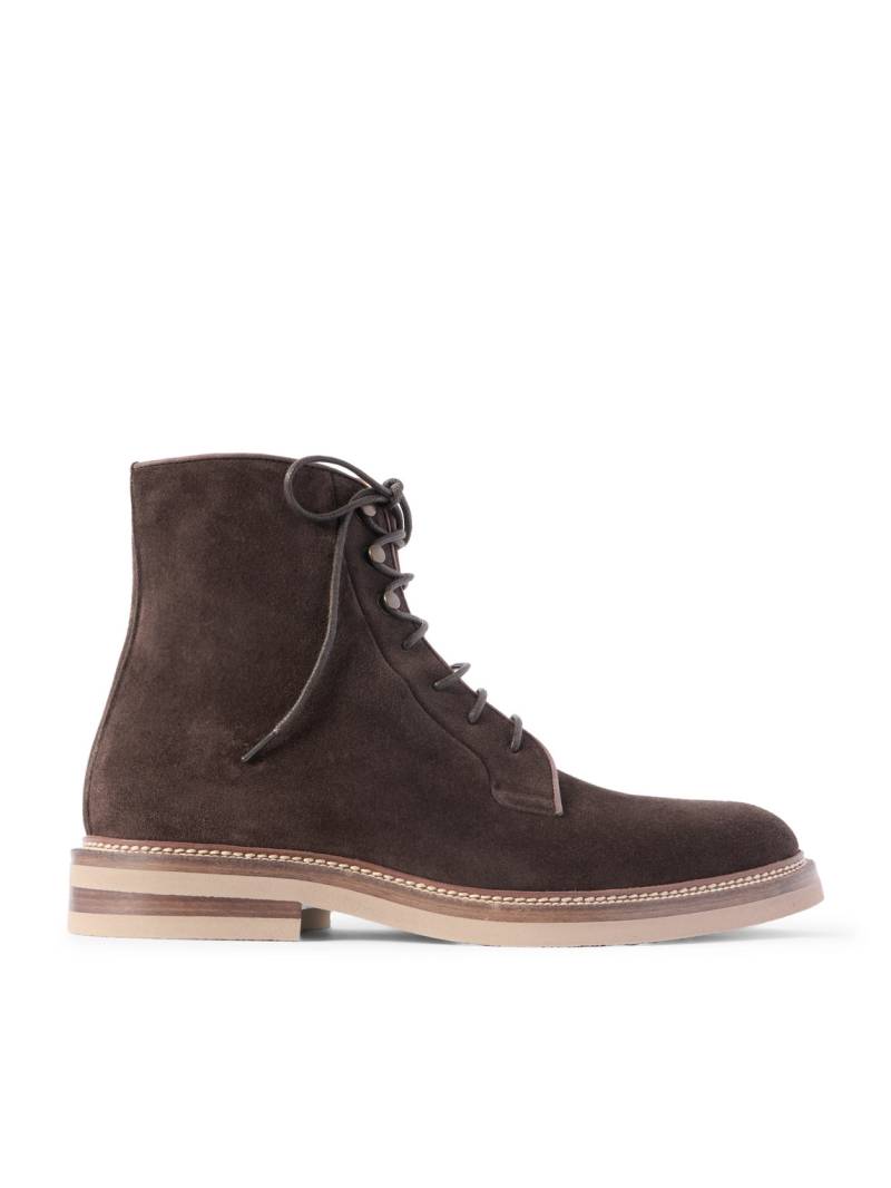 Brunello Cucinelli - Suede Lace-Up Boots - Men - Brown - EU 40 Brunello Cucinelli - Suede Lace-Up Boots - Men - Brown - EU 40 von Brunello Cucinelli