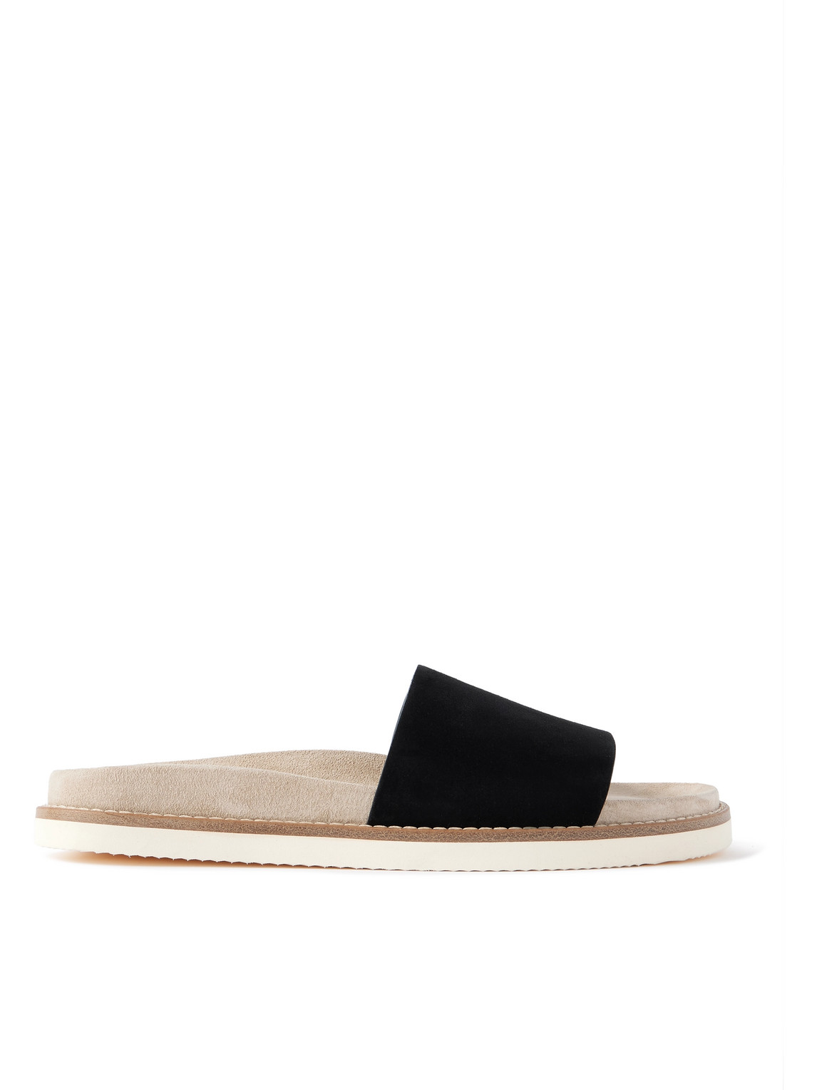 Brunello Cucinelli - Suede Slides - Men - Black - EU 46 von Brunello Cucinelli
