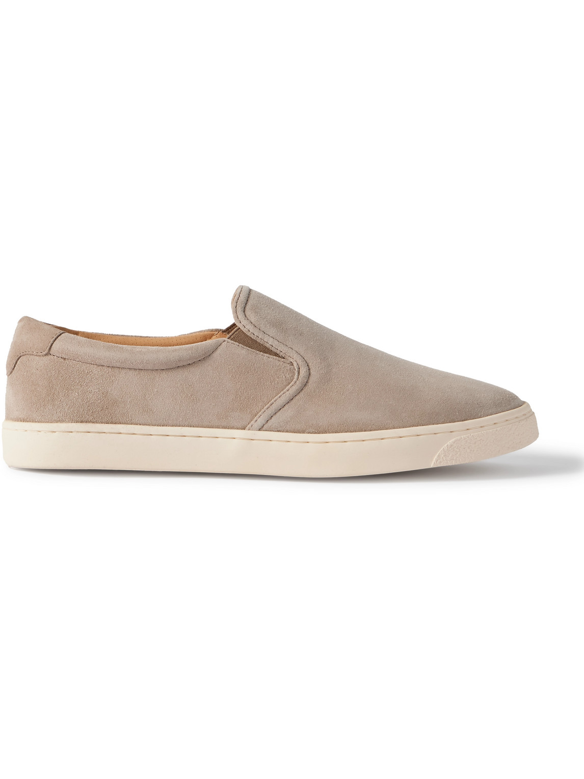 Brunello Cucinelli - Suede Slip-On Sneakers - Men - Gray - EU 41 von Brunello Cucinelli