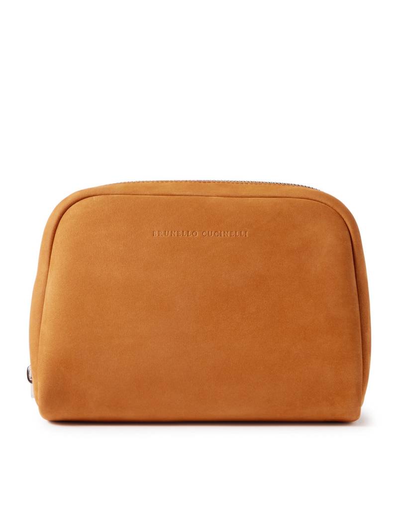 Brunello Cucinelli - Suede Wash Bag - Men - Brown von Brunello Cucinelli