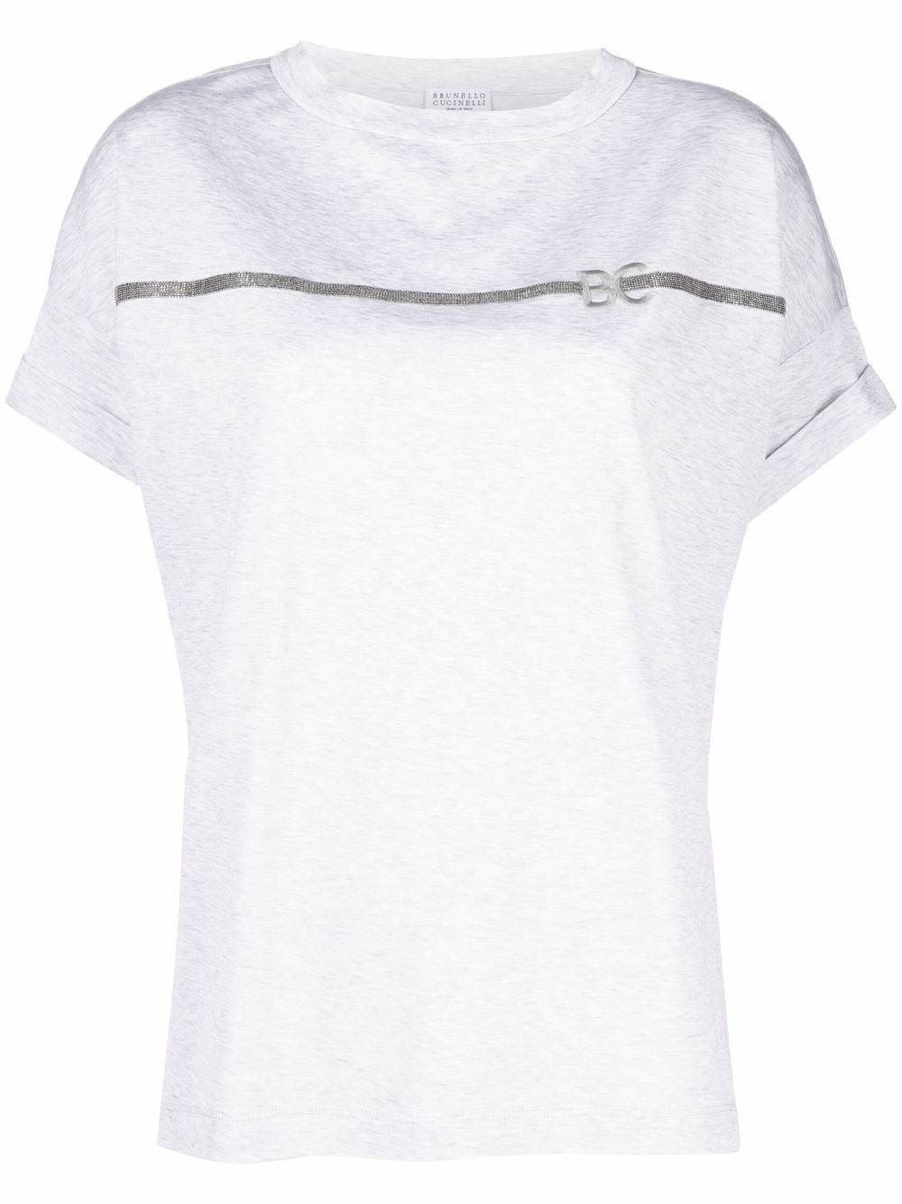 Brunello Cucinelli T-Shirt mit Logo-Schild - Grau von Brunello Cucinelli