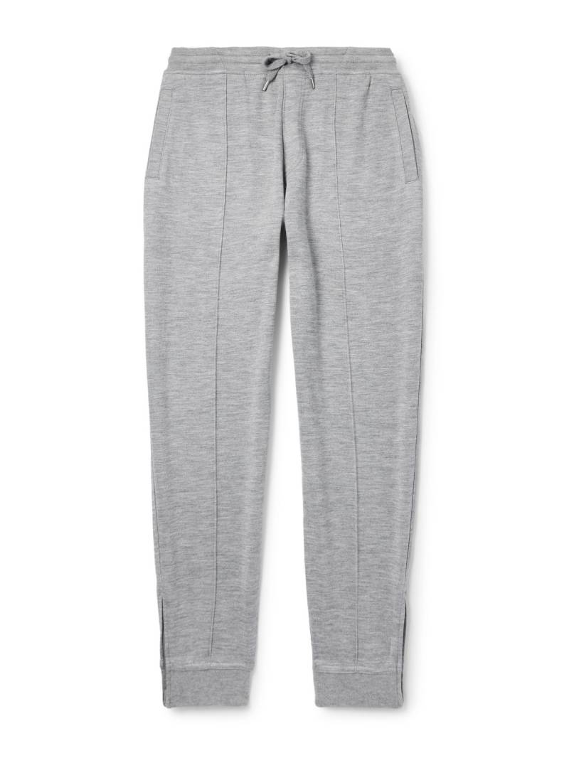 Brunello Cucinelli - Tapered Pleated Cashmere-Blend Jersey Sweatpants - Men - Gray - L von Brunello Cucinelli