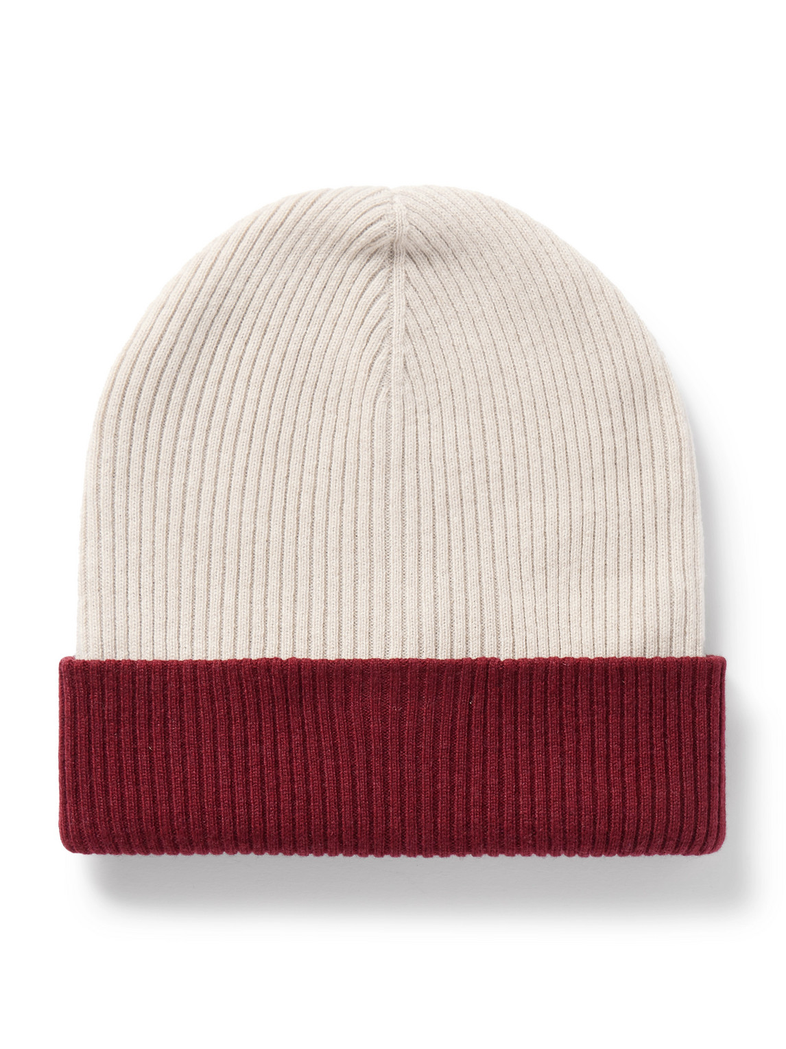 Brunello Cucinelli - Two-Tone Ribbed Cashmere Beanie - Men - Neutrals - M von Brunello Cucinelli