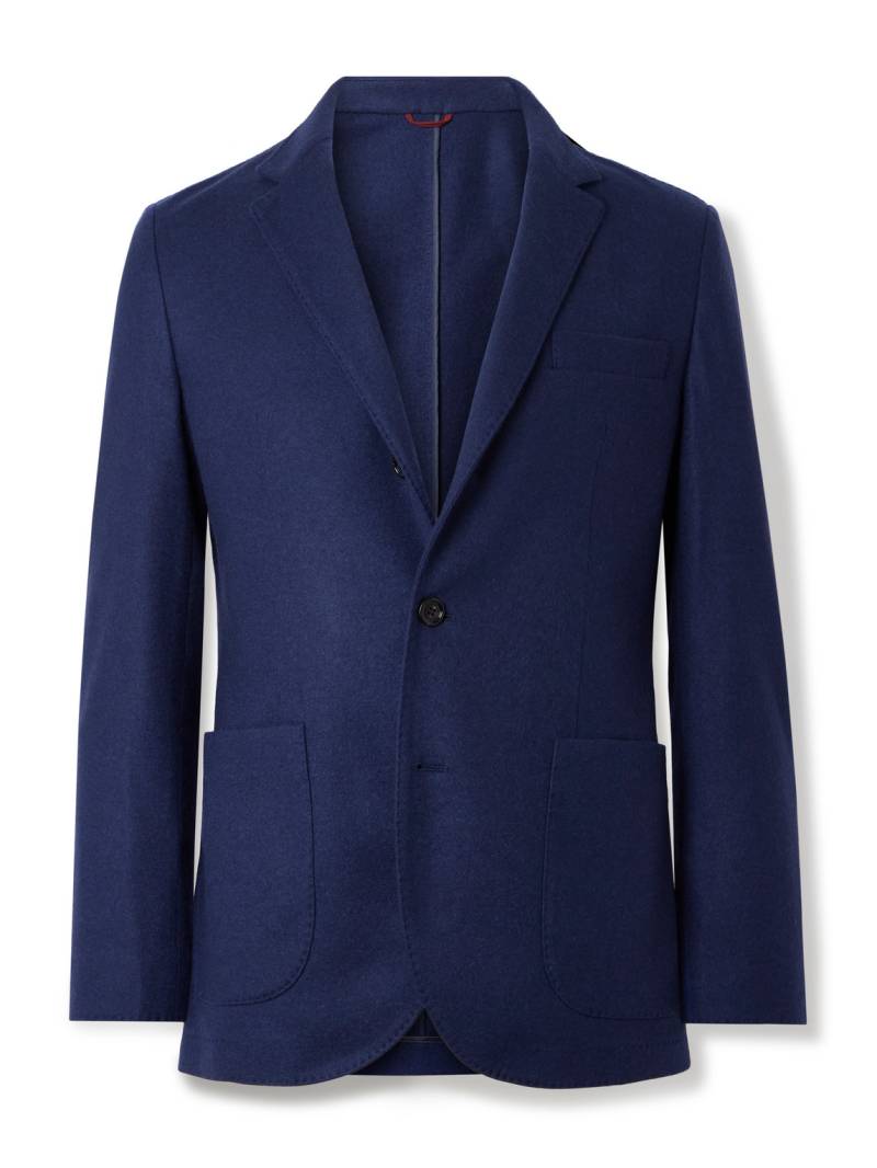 Brunello Cucinelli - Unstructured Mélange Cashmere-Jersey Blazer - Men - Blue - IT 58 von Brunello Cucinelli