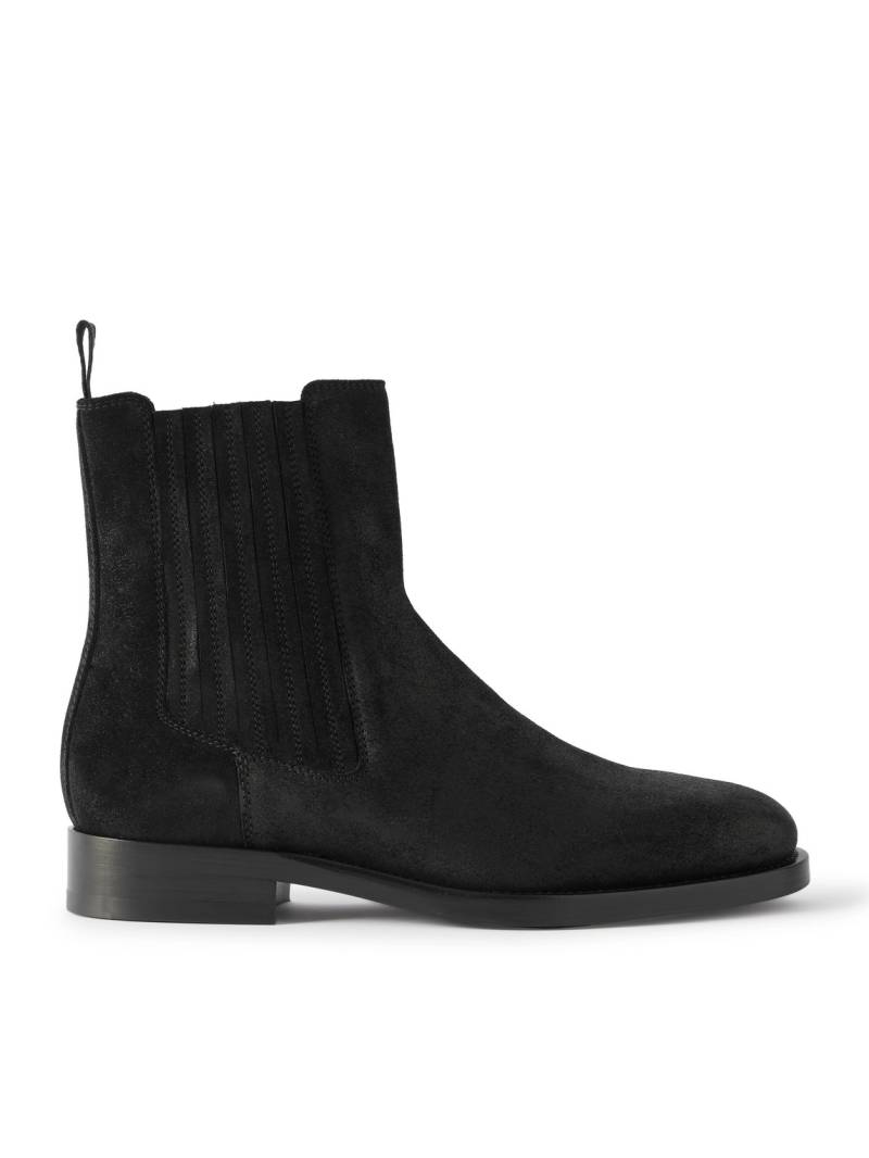 Brunello Cucinelli - Waxed-Suede Chelsea Boots - Men - Black - EU 45 von Brunello Cucinelli