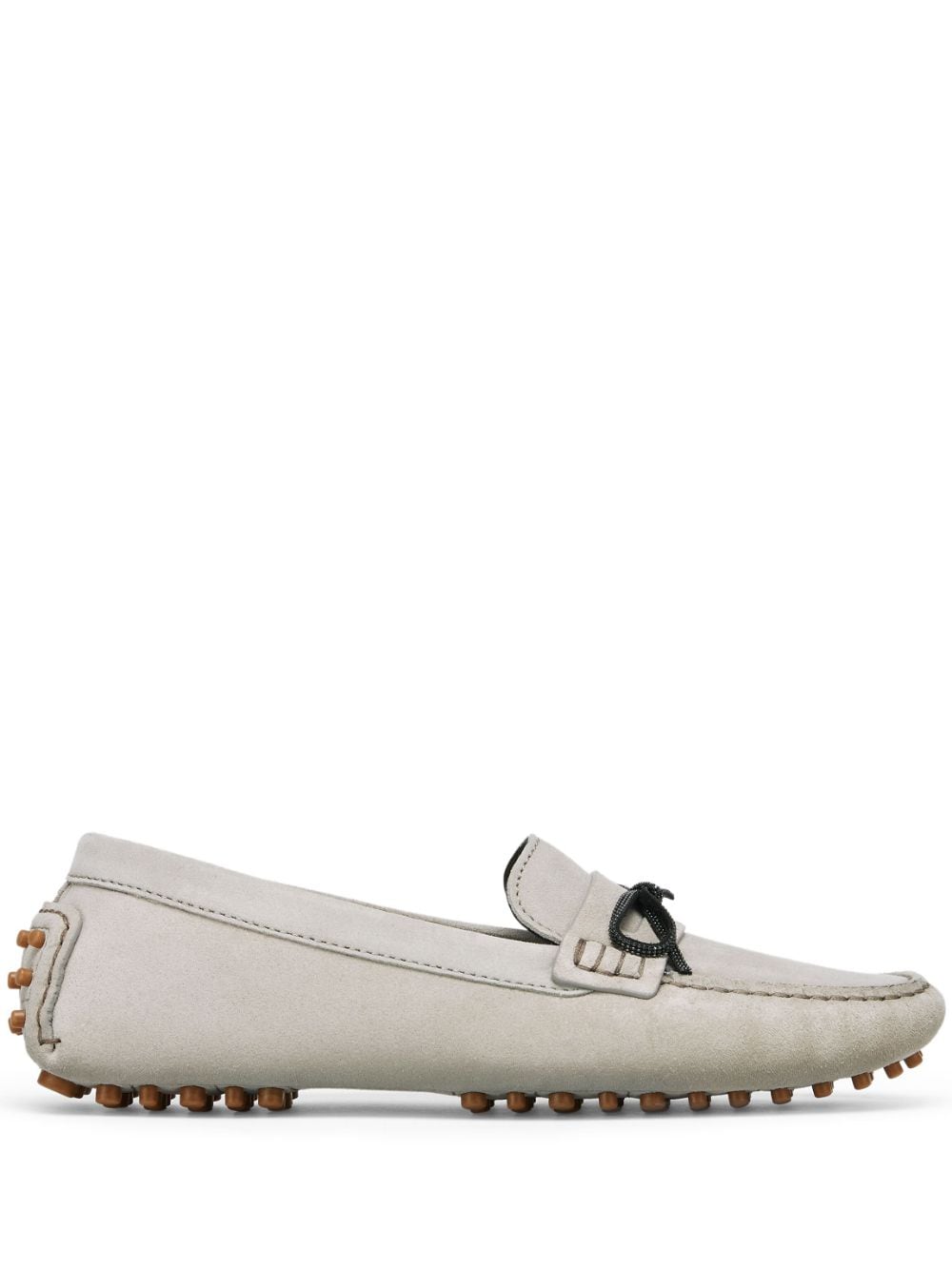 Brunello Cucinelli Wildleder-Loafer mit Monili-Detail - Grau von Brunello Cucinelli