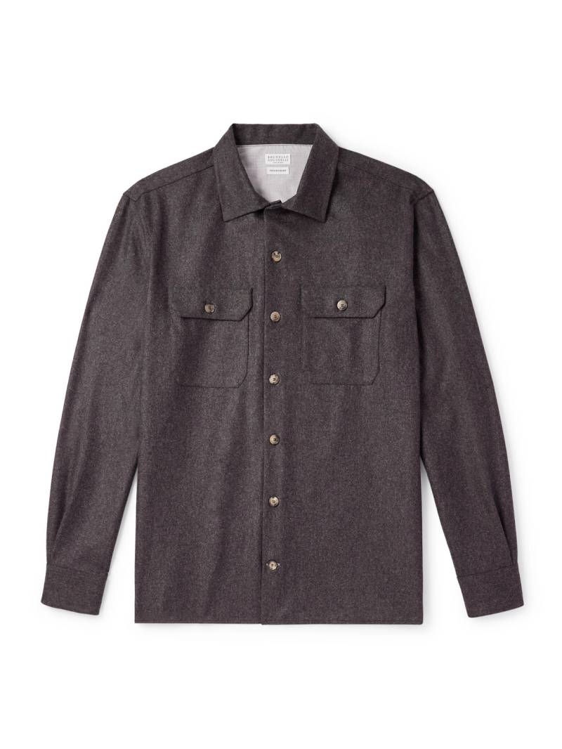Brunello Cucinelli - Wool Overshirt - Men - Brown - XL von Brunello Cucinelli