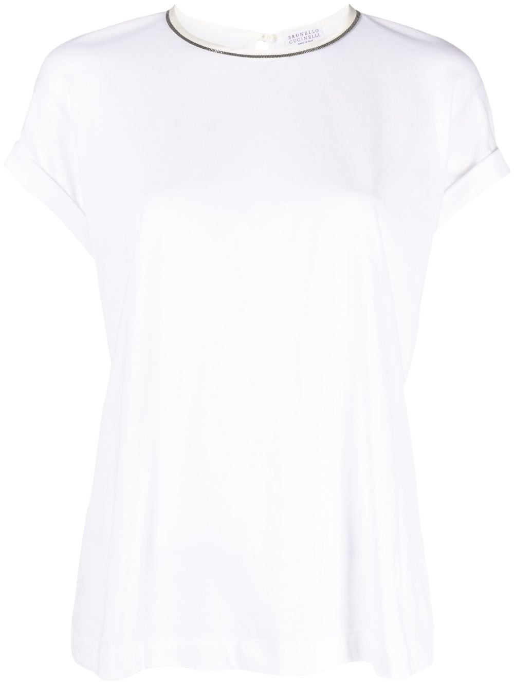 Brunello Cucinelli T-Shirt mit Perlen - Weiß von Brunello Cucinelli