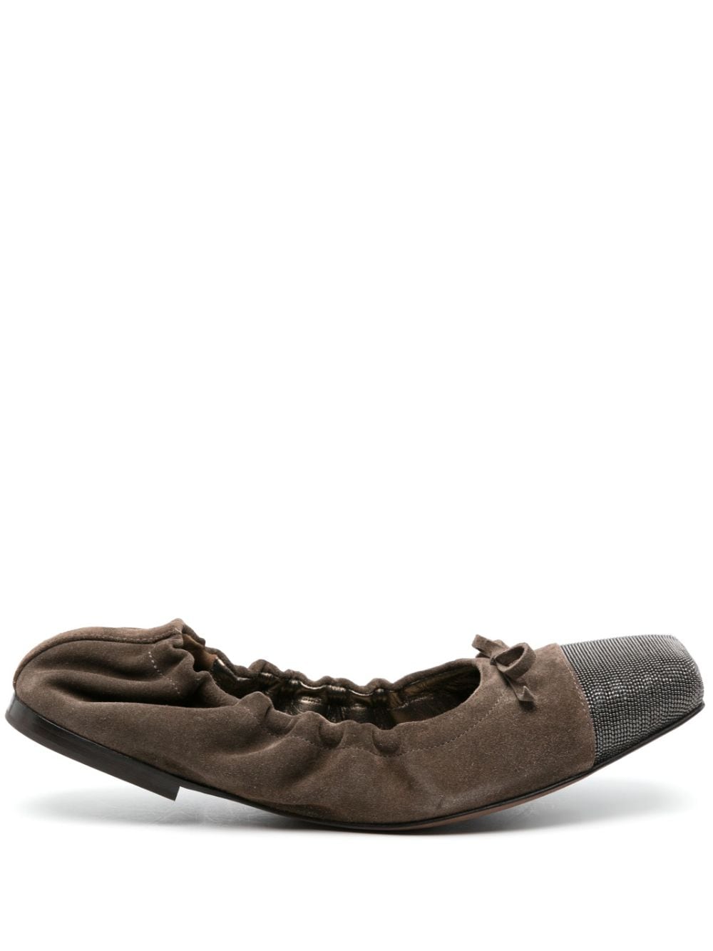 Brunello Cucinelli Ballerinas mit Perlen - Braun von Brunello Cucinelli