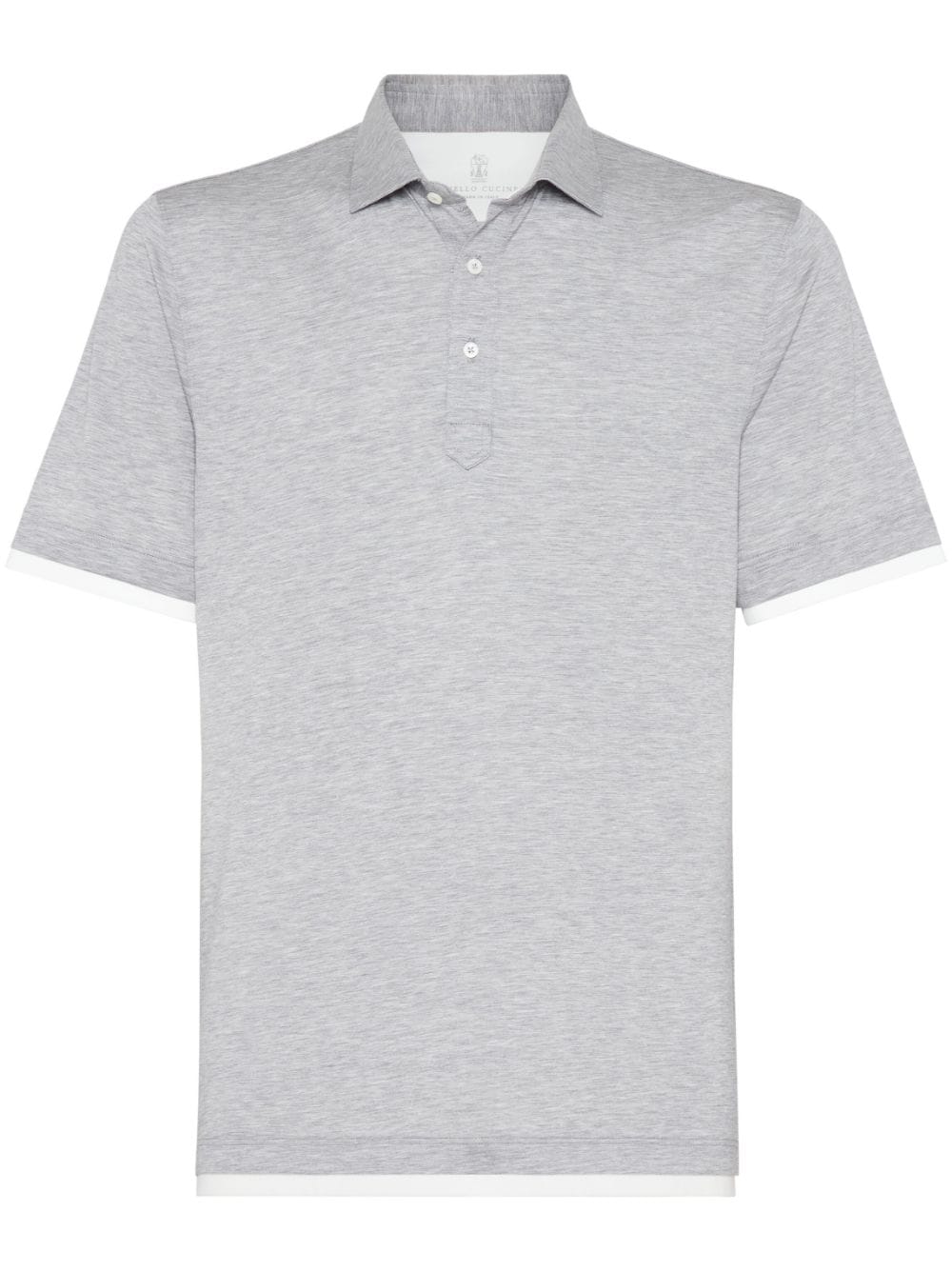 Brunello Cucinelli Poloshirt aus Seidengemisch mit Knopfverschluss - Grau von Brunello Cucinelli