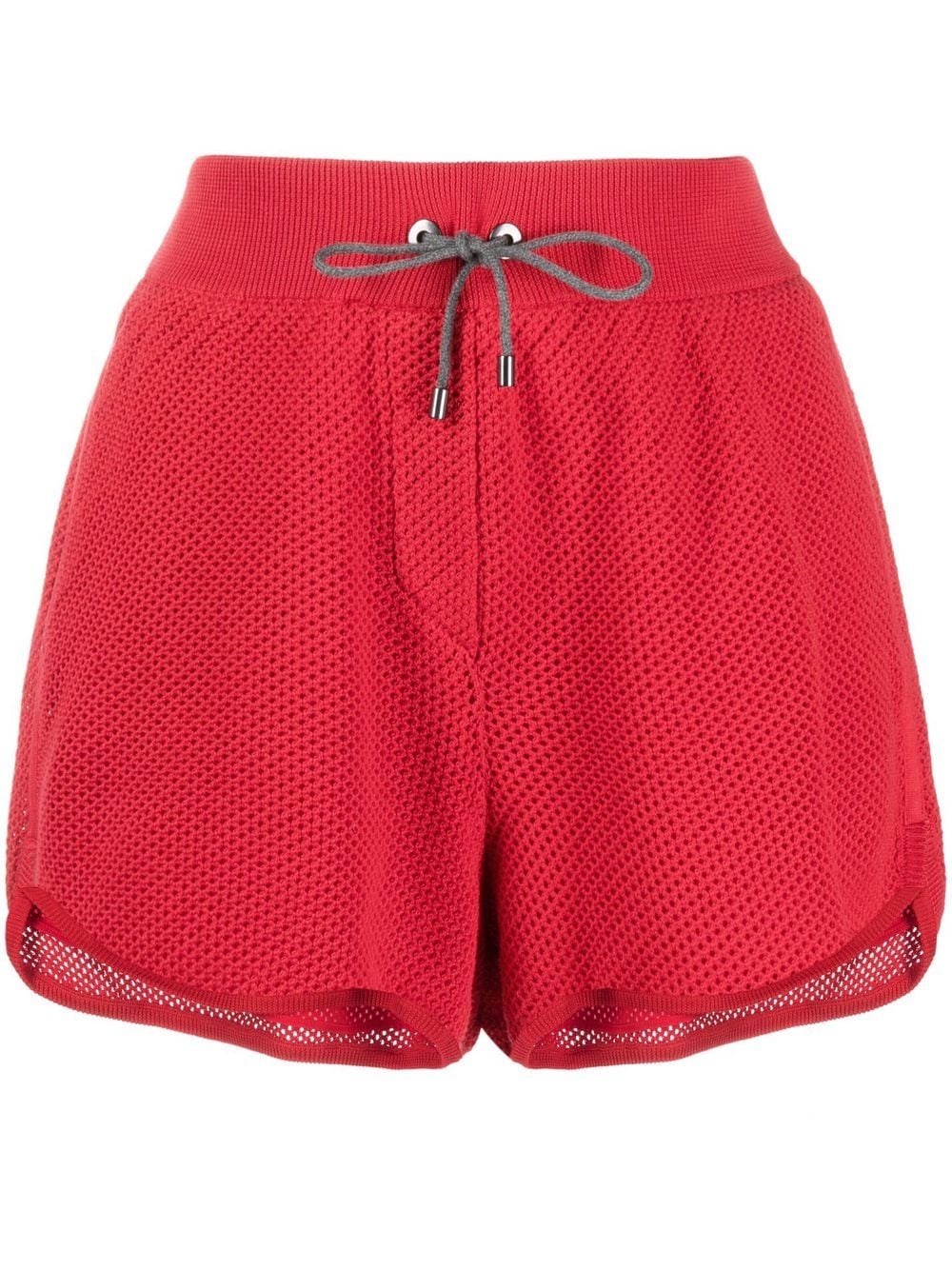 Brunello Cucinelli Gestrickte Shorts mit Kordelzug - Rot von Brunello Cucinelli