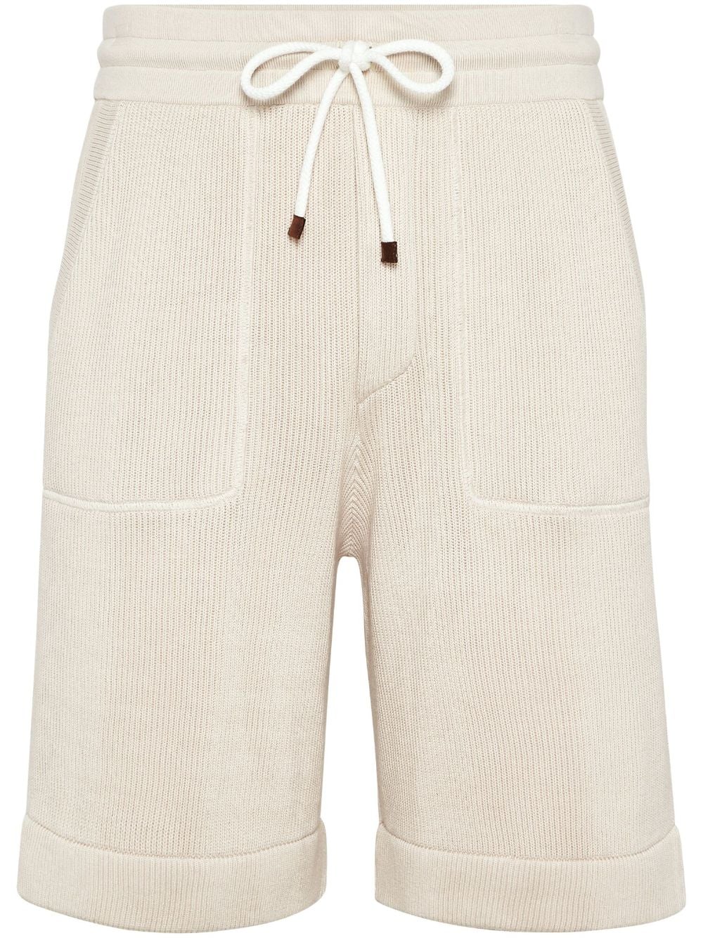 Brunello Cucinelli Gerippte Shorts mit Kordelzug - Nude von Brunello Cucinelli