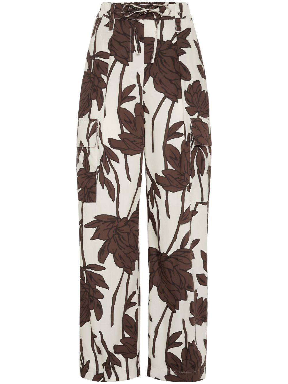 Brunello Cucinelli Hose mit Blumen-Print - Weiß von Brunello Cucinelli