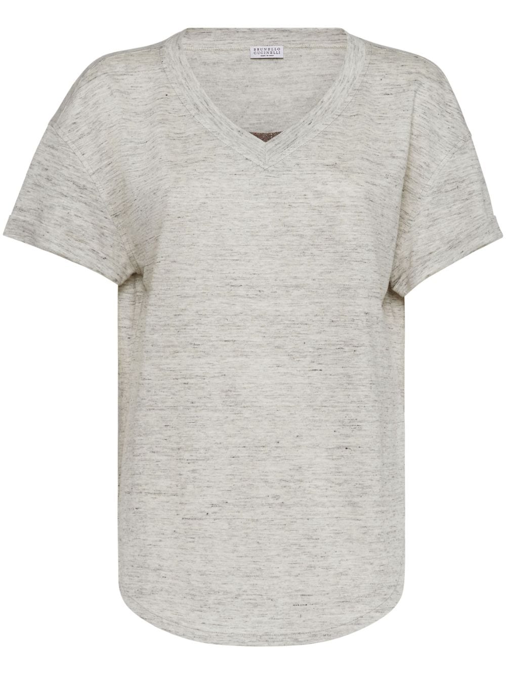 Brunello Cucinelli T-Shirt aus Leinen-Seidengemisch - Nude von Brunello Cucinelli