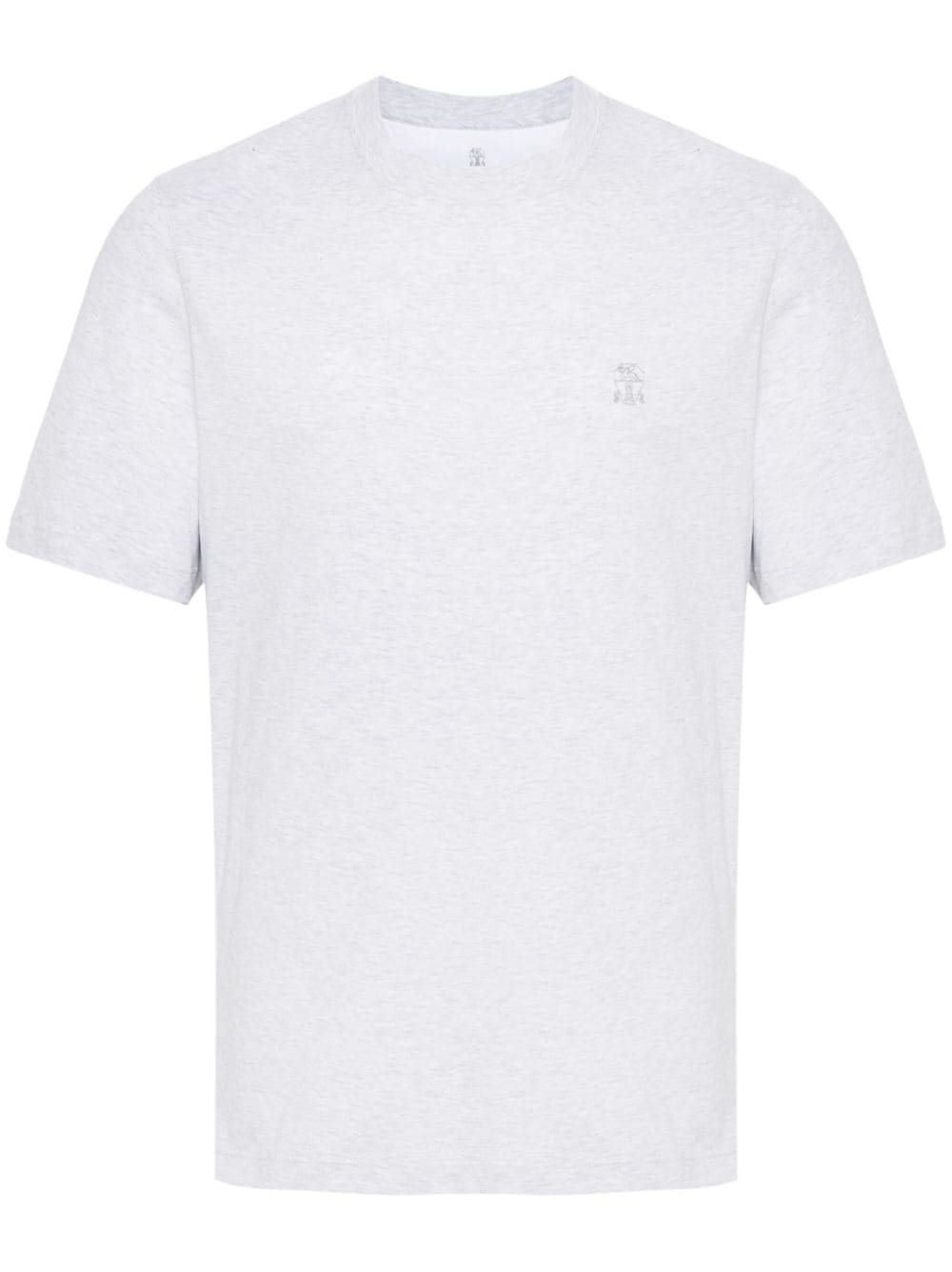 Brunello Cucinelli T-Shirt mit Logo-Stickerei - Grau von Brunello Cucinelli