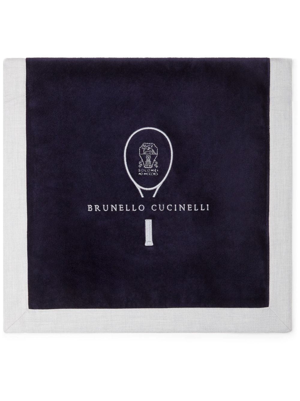 Brunello Cucinelli Badetuch mit Logo-Stickerei (85cm x 44cm) - Blau von Brunello Cucinelli