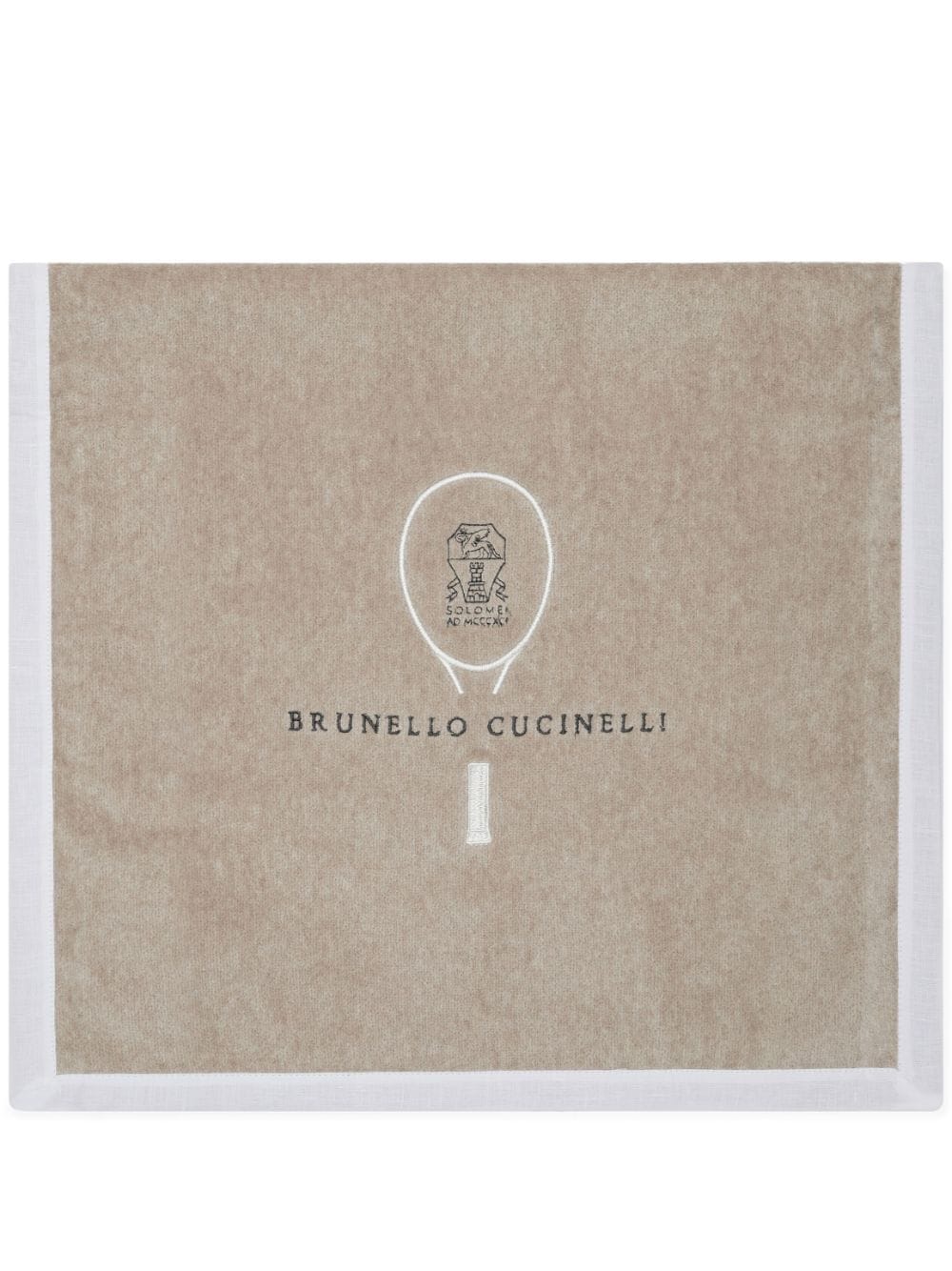 Brunello Cucinelli Badetuch mit Logo-Stickerei (85cm x 44cm) - Nude von Brunello Cucinelli
