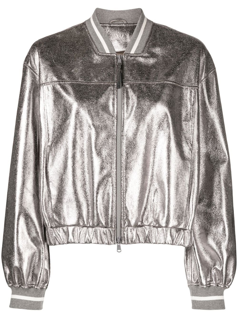 Brunello Cucinelli Bomberjacke im Metallic-Look - Grau von Brunello Cucinelli