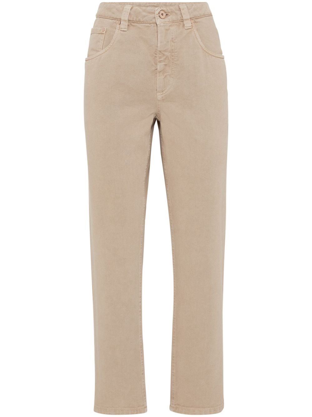 Brunello Cucinelli Halbhohe Cropped-Jeans - Nude von Brunello Cucinelli