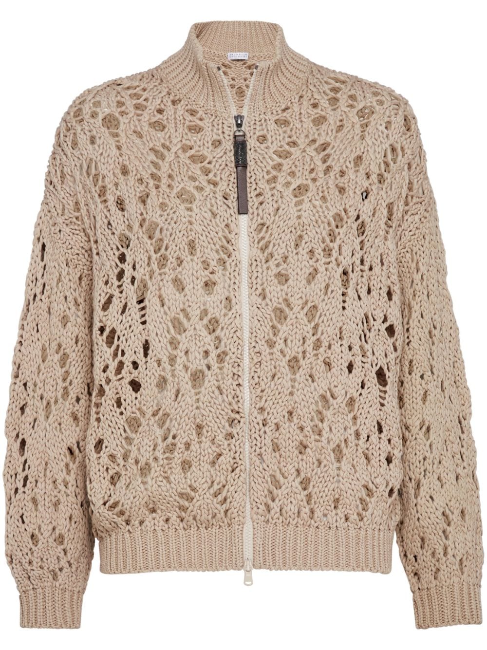 Brunello Cucinelli Cardigan mit Reißverschluss - Nude von Brunello Cucinelli