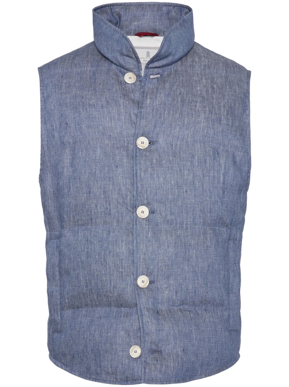 Brunello Cucinelli Gefütterte Leinenweste - Blau von Brunello Cucinelli