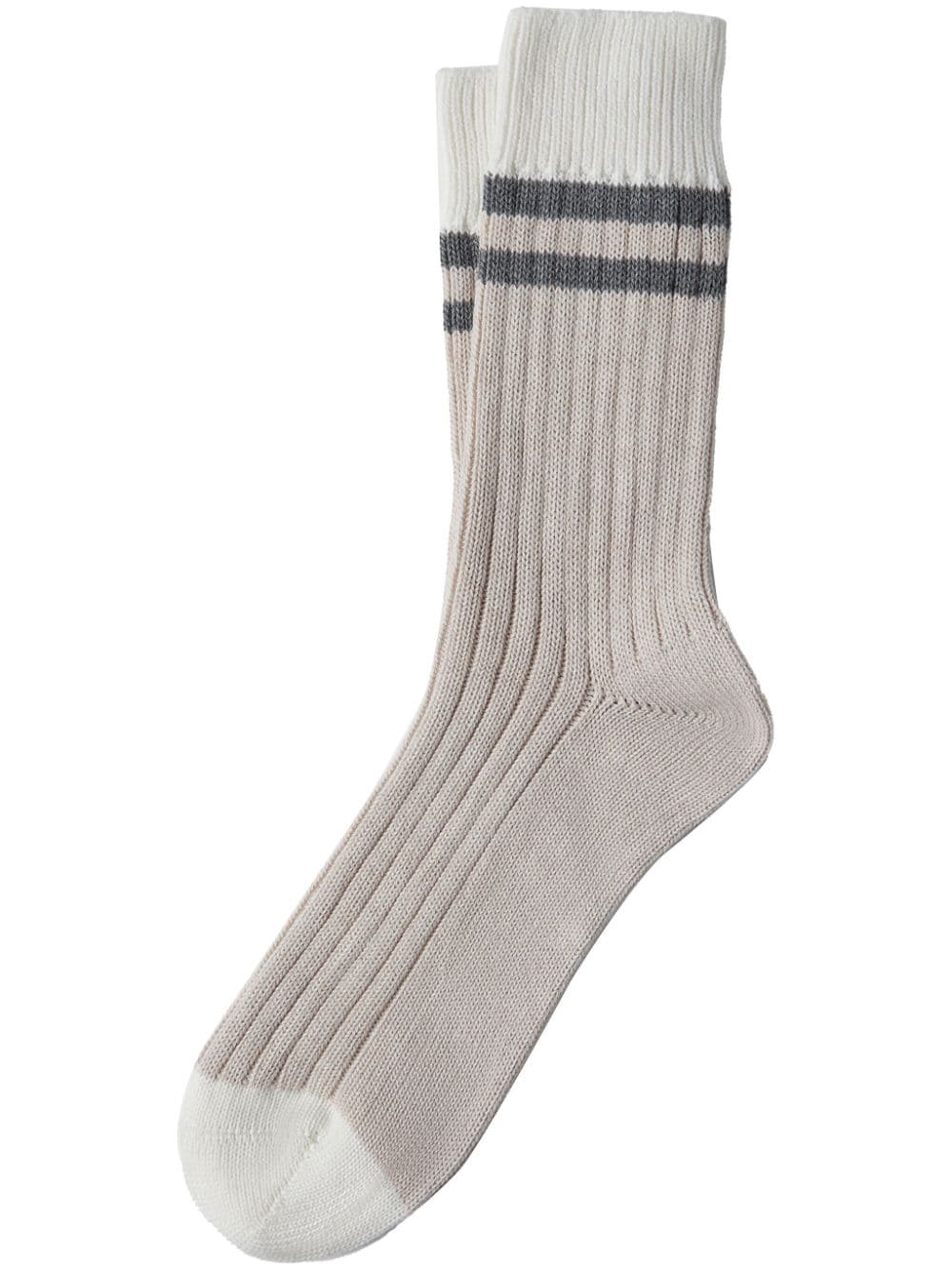 Brunello Cucinelli Gestreifte Socken - Nude von Brunello Cucinelli