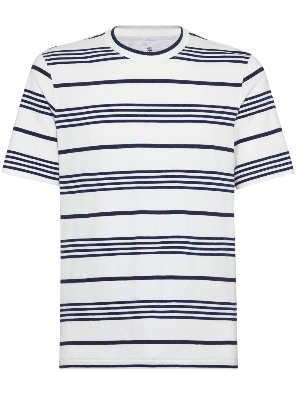 Brunello Cucinelli Gestreiftes T-Shirt - Weiß von Brunello Cucinelli