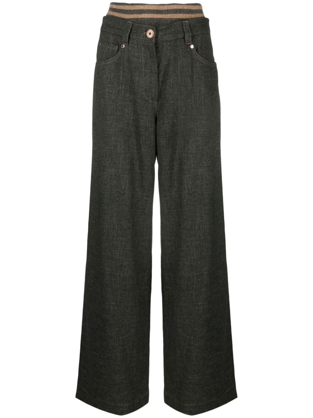 Brunello Cucinelli Gestreifte Palazzohose - Grau von Brunello Cucinelli