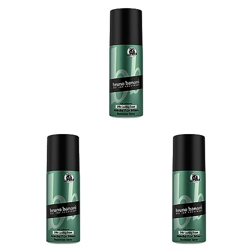 Bruno Banani Körperspray Made for Men, Herrenduft, 150 ml (Packung mit 3) von bruno banani