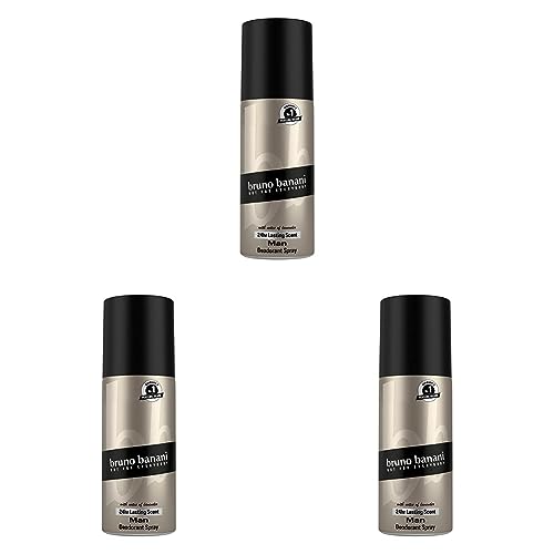 bruno banani Körperspray für Herren, 150 ml (Packung mit 3) von bruno banani